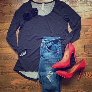 Pindot printed lularoe Lynn Long sleeve tee